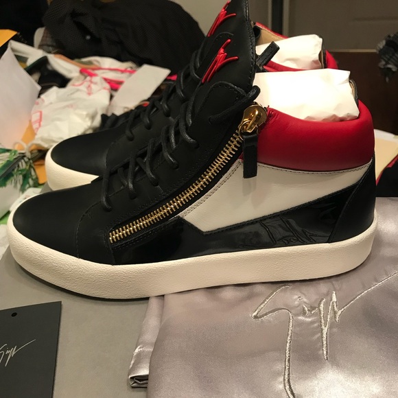 NEW Giuseppe Zanotti Double Zip Leather Sneakers - Picture 3 of 6